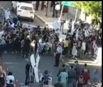 ההפגנה ביום שישי (צילום מסך)