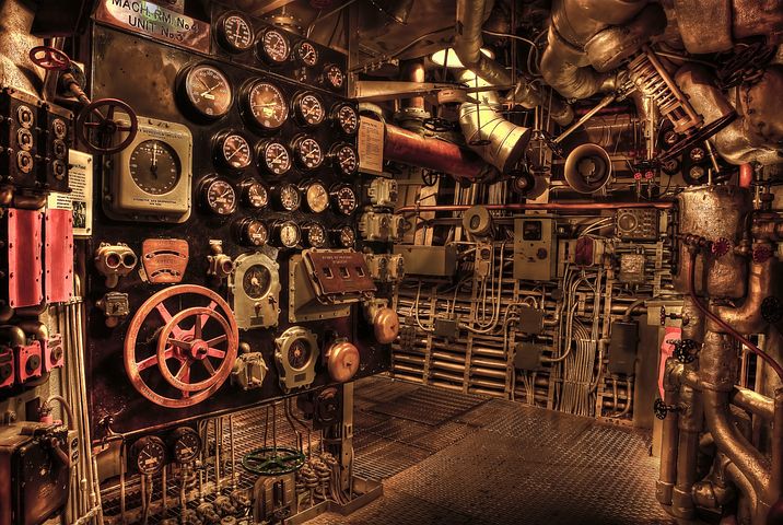 חדר מכונות של ספינת מלחמה אילוסטרציה: צילום Pixabay